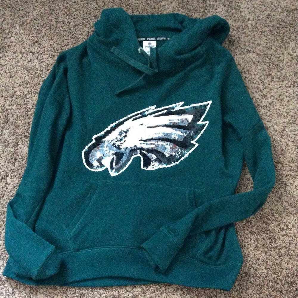 CS Pink NFL Eagles bedazzled hoodie